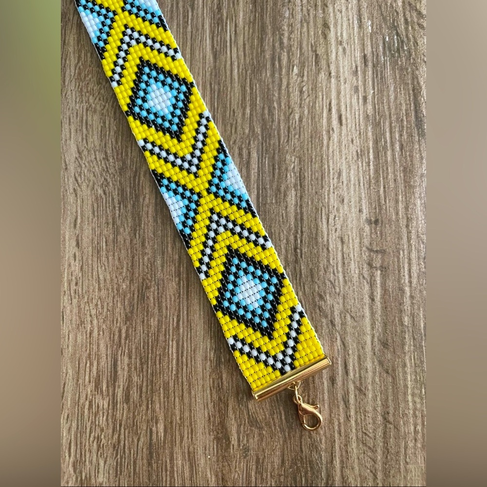 Tribal Loom Beaded Bracelet Handmade Made